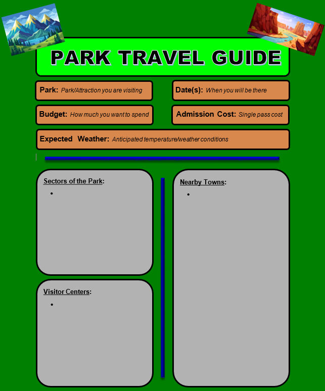 Park Travel Guide LONG Version - WORD Format