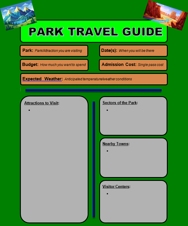 Park Travel Guide - GOOGLE DOCS Format
