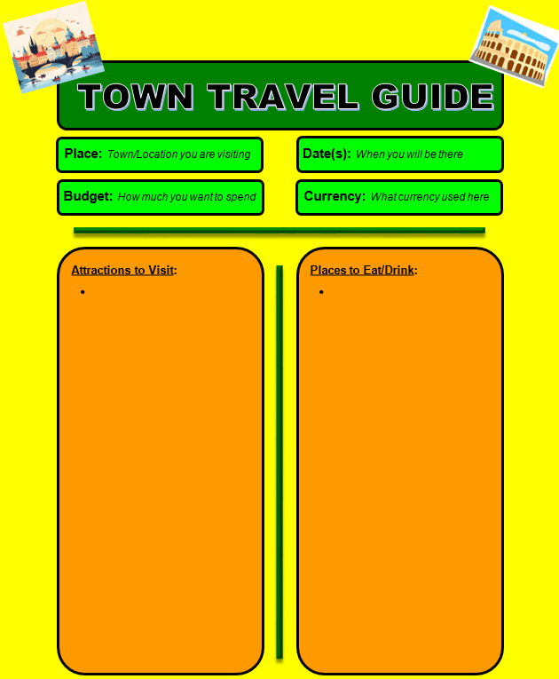 Town Travel Guide LONG Version - WORD Format