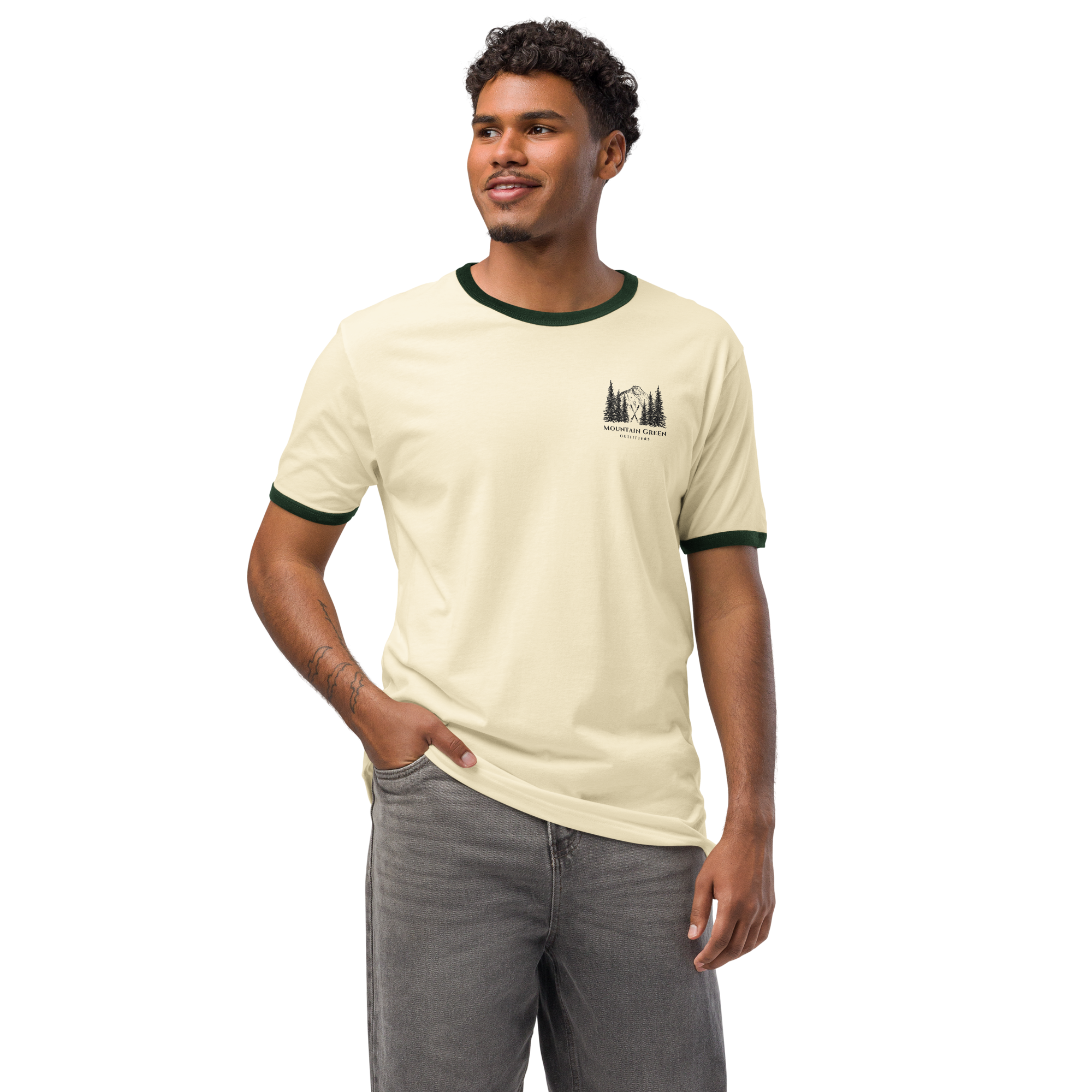 Mountain Green Ringer T-Shirt
