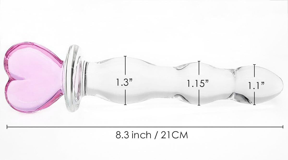 Bacchetta del piacere in cristallo - AKStore - Rosa (a forma di cuore rosa)