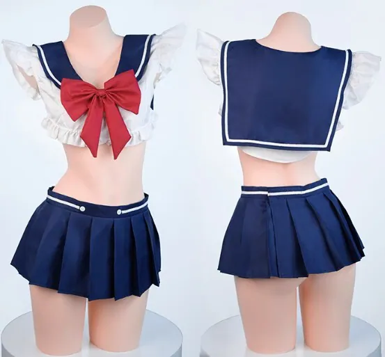 Set uniforme JK da studentessa con gonna a pieghe sexy