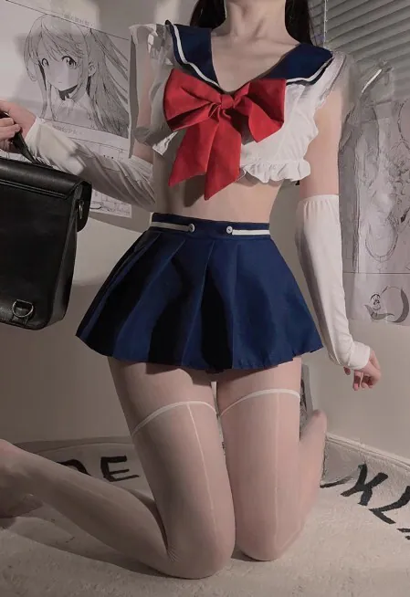 Set uniforme JK da studentessa con gonna a pieghe sexy