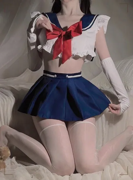 Set uniforme JK da studentessa con gonna a pieghe sexy