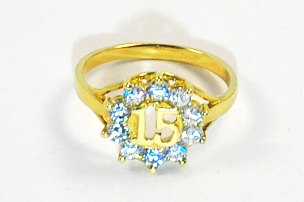 Anillo de oro 10k   15 Aniversario