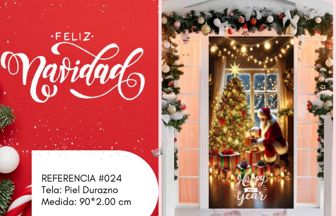 Tela decorativa navideña para puerta 