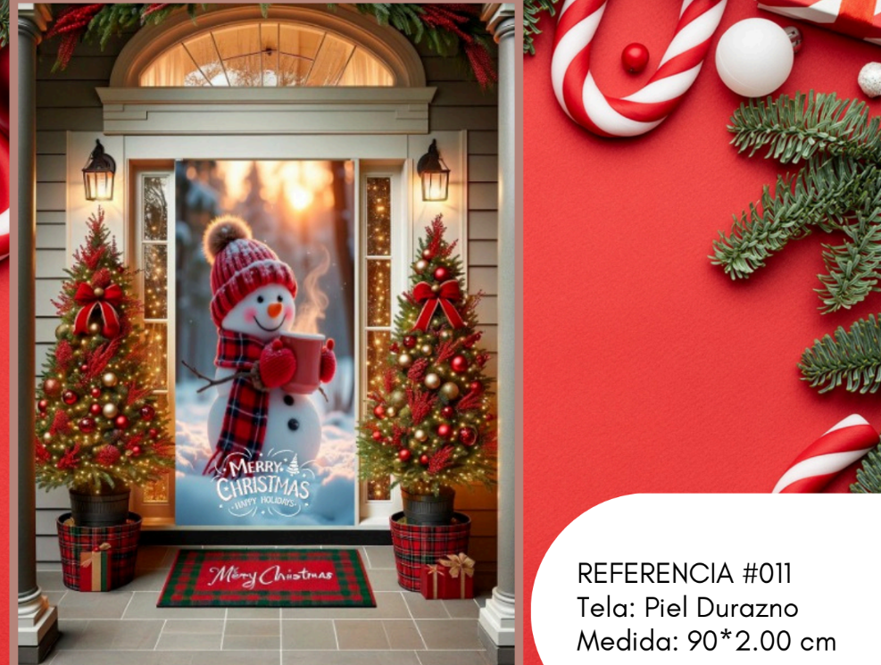 Forro de puerta navideña