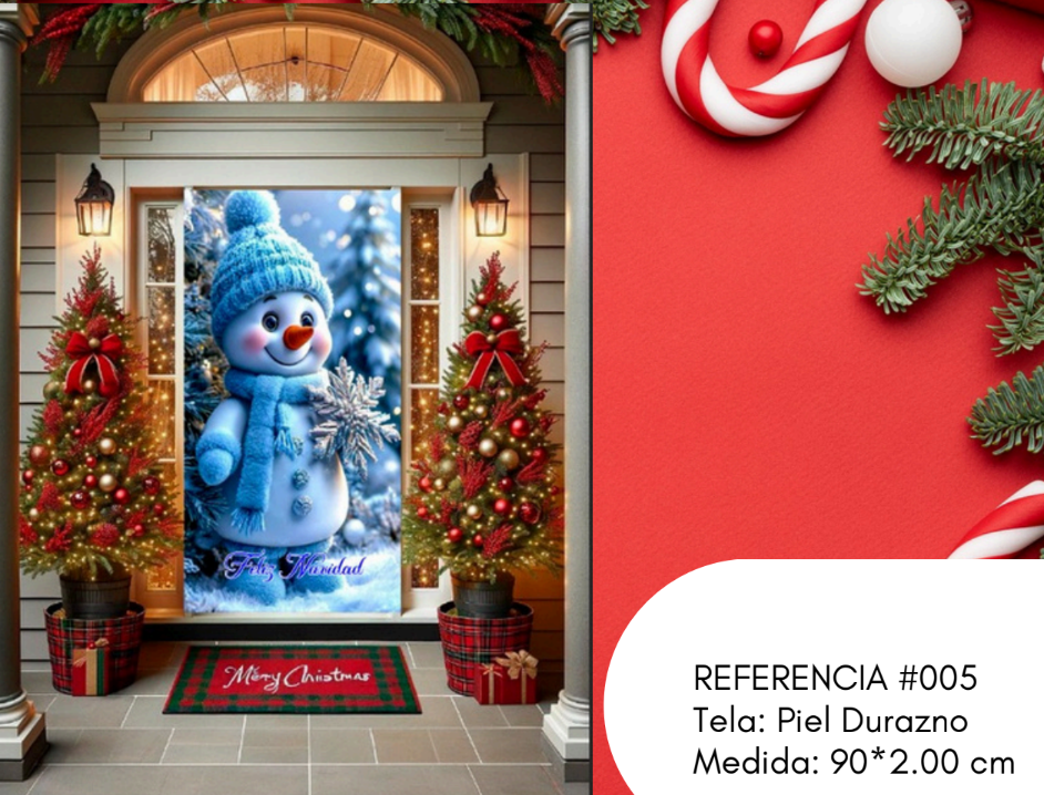 Forro para puerta navideña decorativa