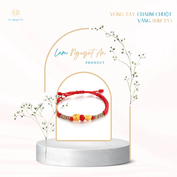 VÒNG TAY CHARM CHUỘT VÀNG (Kim Tý)