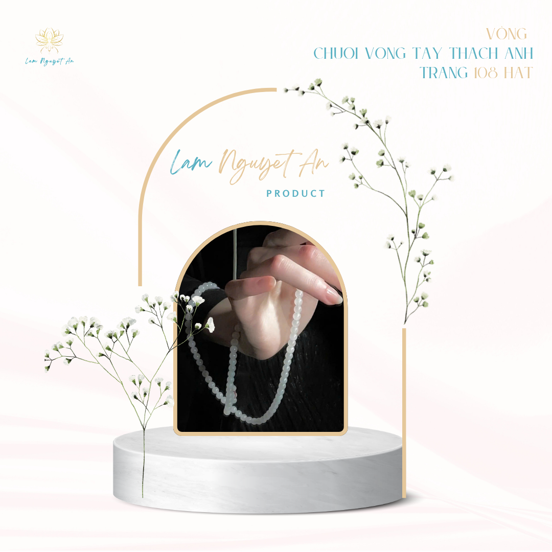 CHUỖI VÒNG THẠCH ANH TRẮNG 108 HẠT