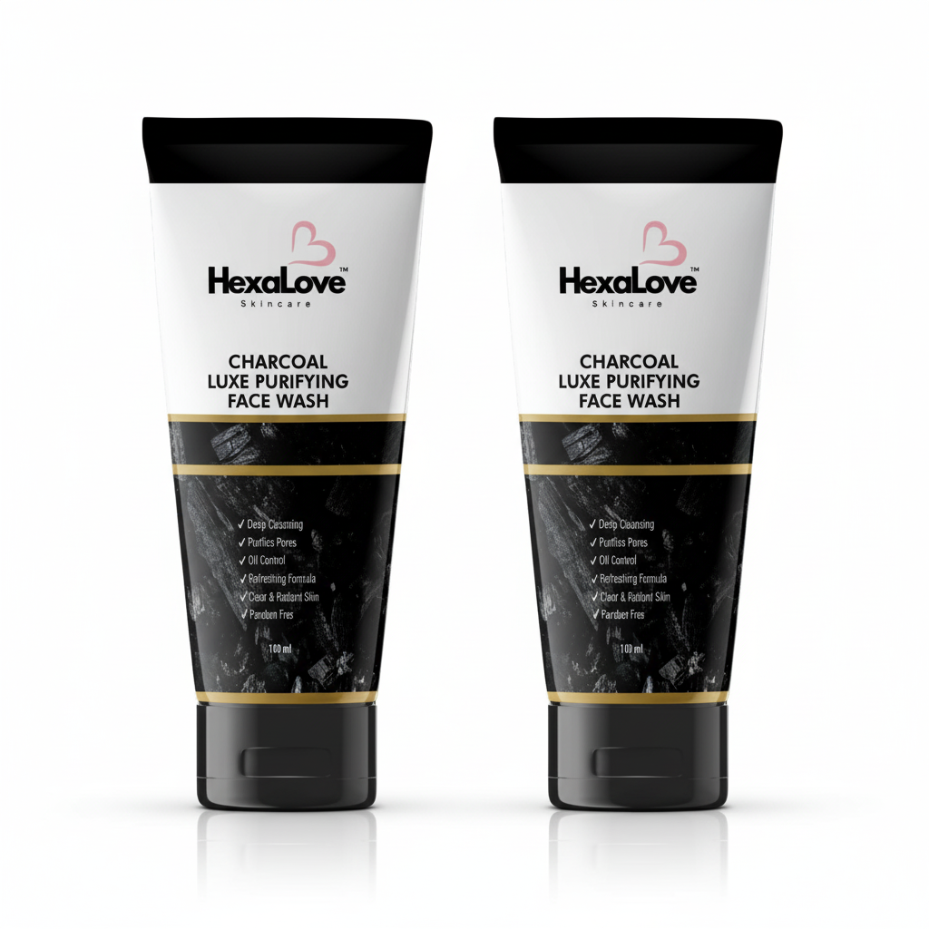 HexaLove Charcoal Luxe Purifying Face Wash