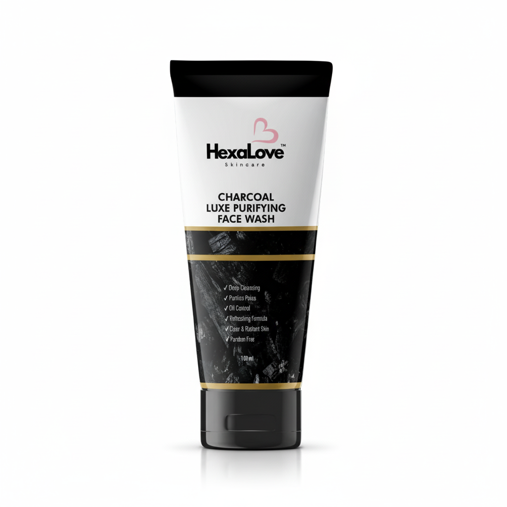HexaLove Charcoal Luxe Purifying Face Wash
