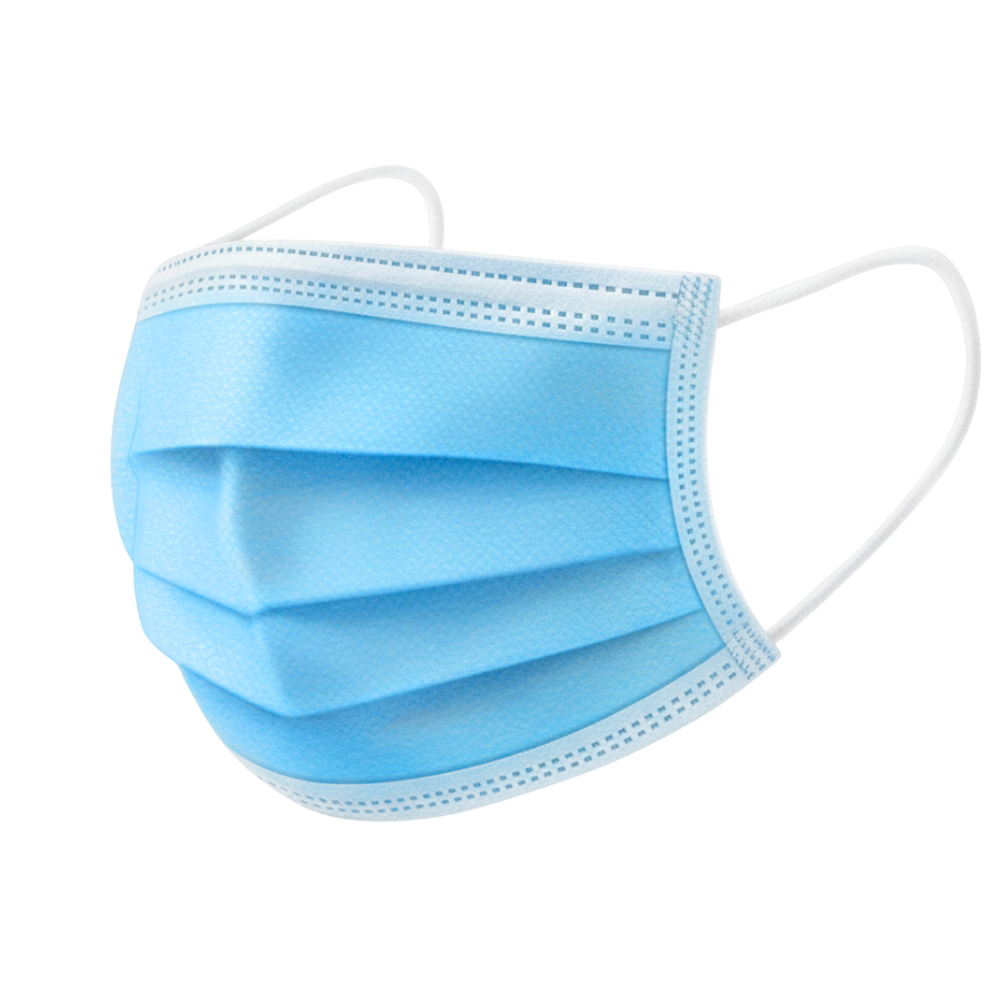CUBREBOCA PLISADO TRICAPA AZUL O BLANCO