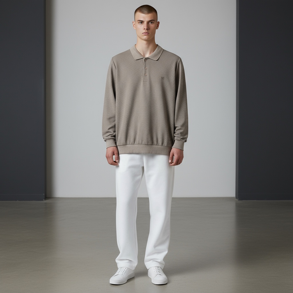 Vyriškas megztiniai polo tipo megztinis