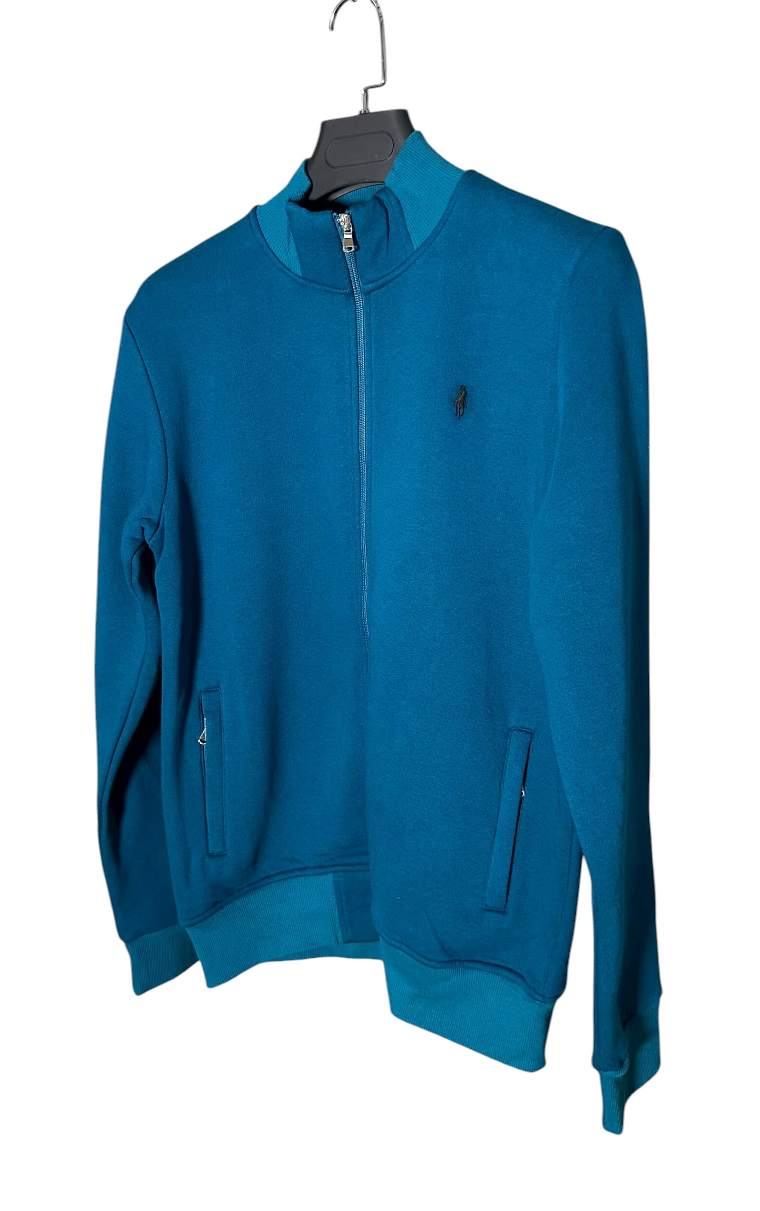 Vyriškas mėlynas džemperis su užtrauktuku