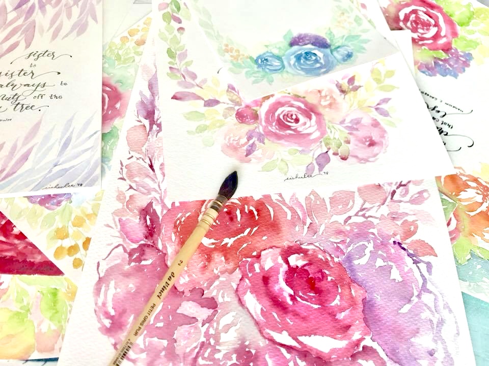 8 Pax- Private Loose FLoral Watercolour Workshop
