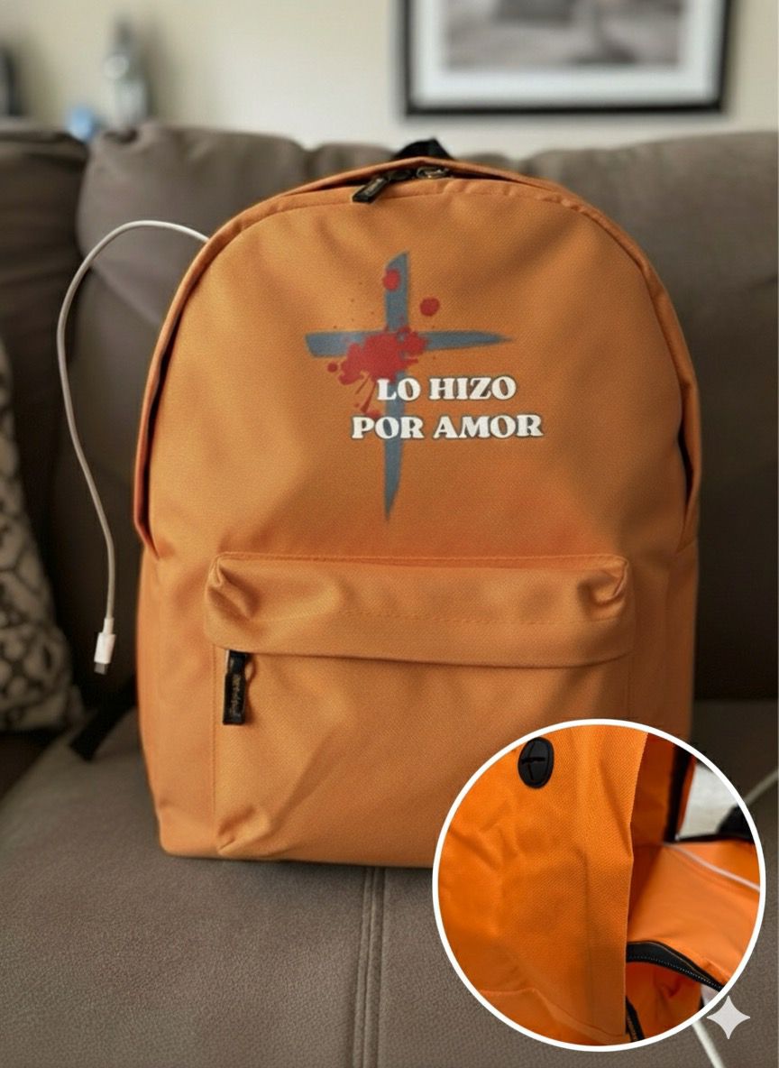 Mochila urbana clasica funcional con pasacables