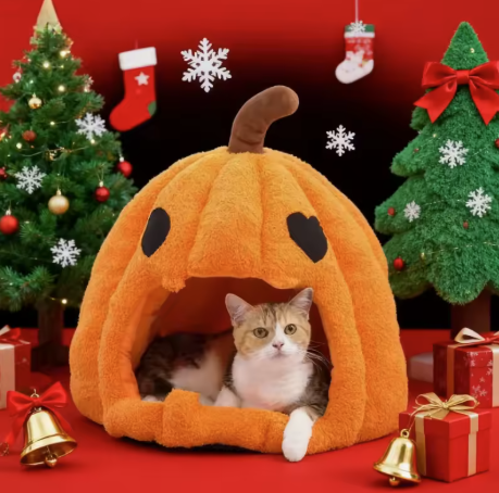 Pumpkin-Shaped Pet House