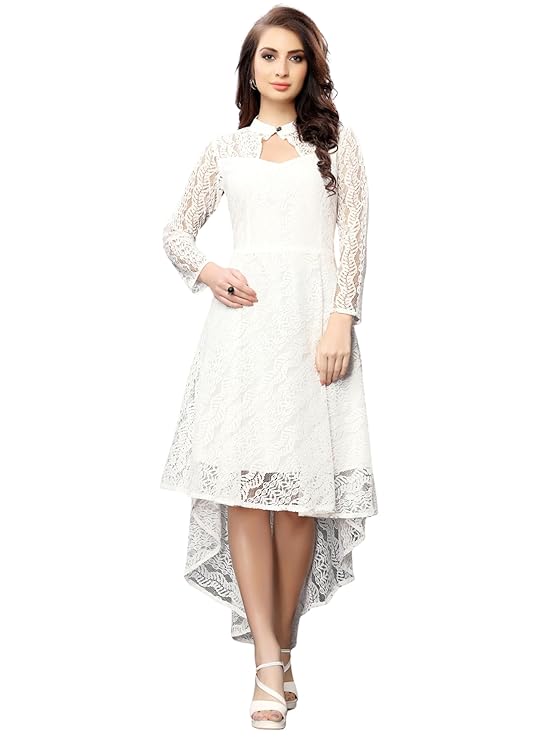 White Lace High-Low Dress