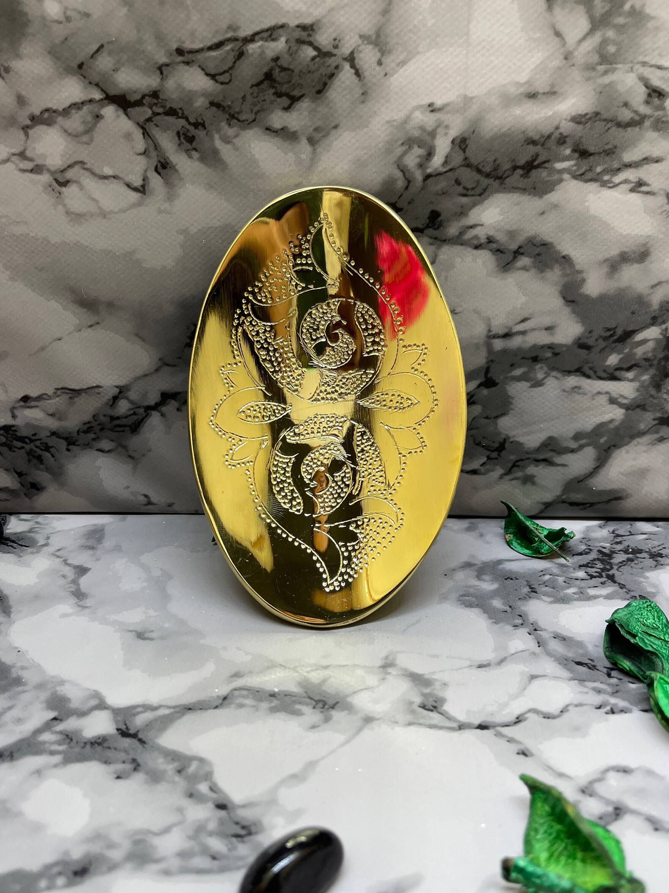 Golden Elegant Unlacquered Brass Soap Dish: Authentic Handcrafted Soap Holder