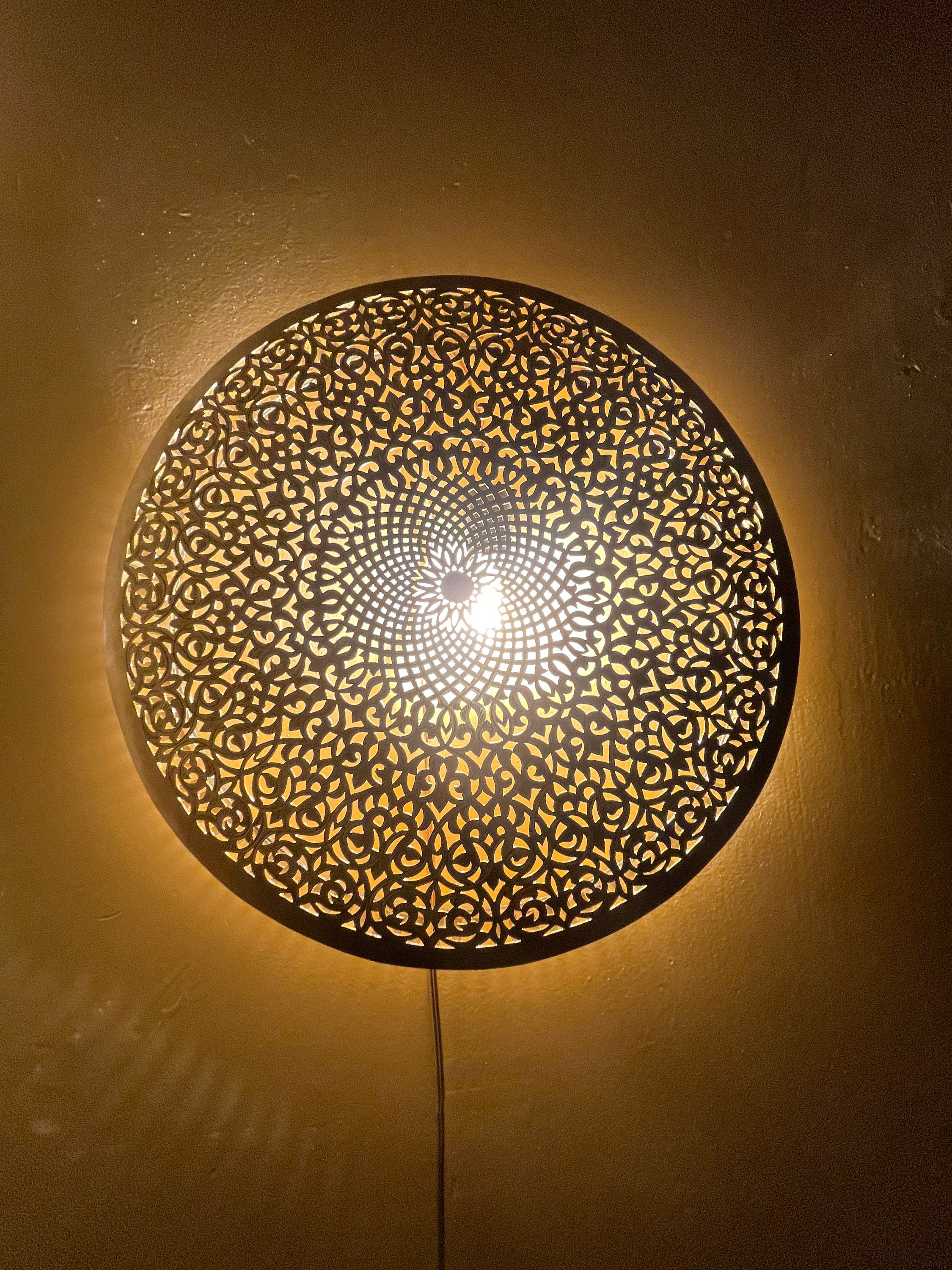 Moroccan Wall Light,Handmade Moroccan Wall Light - Art Decor Sconce, Brass Wall Decor Lamp, Decorative Wall Lighting