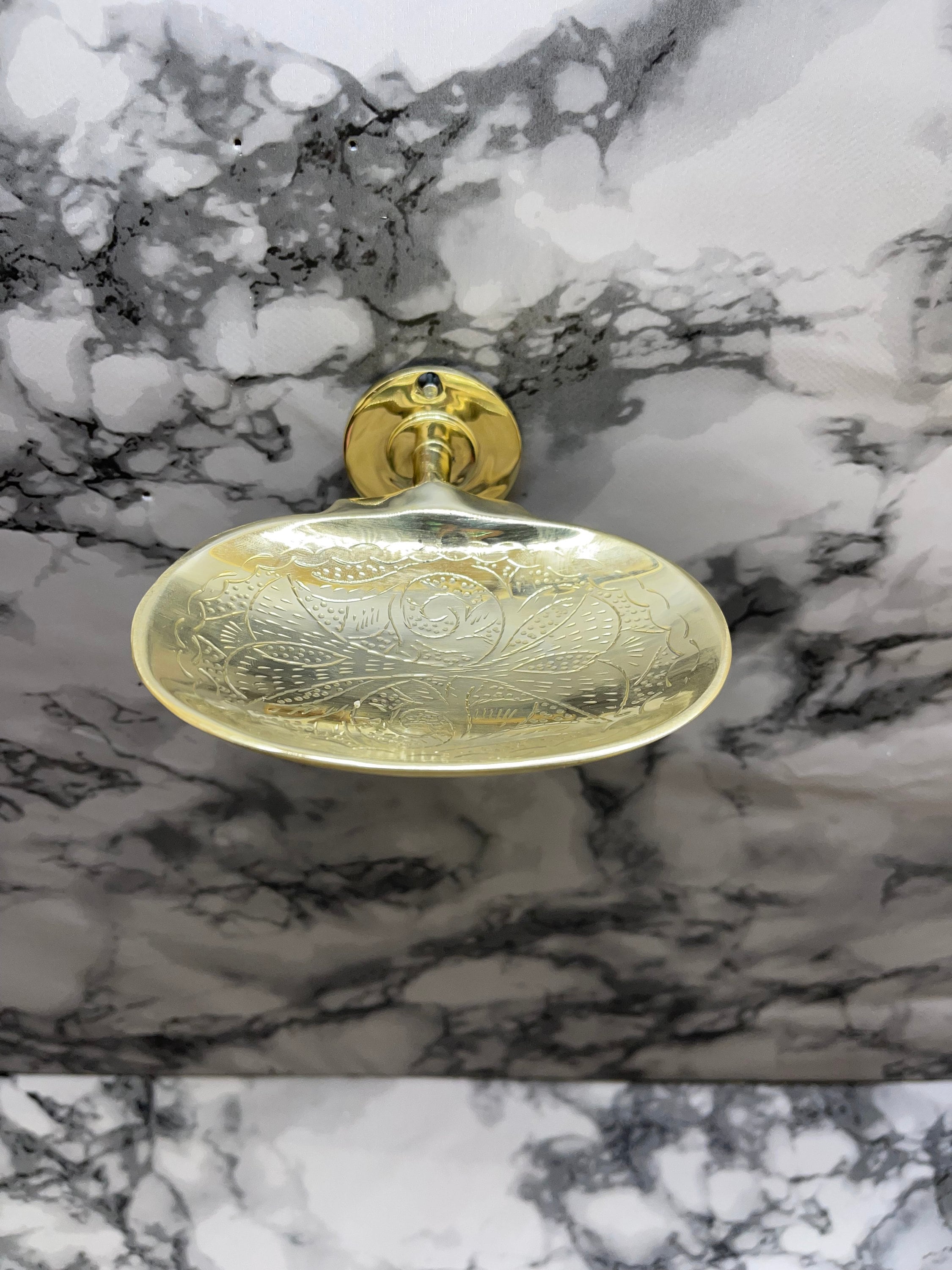 Unlacquered Brass Soap Dish: Elegant Wall-Mounted Holder for Handmade Bathroom Soaps