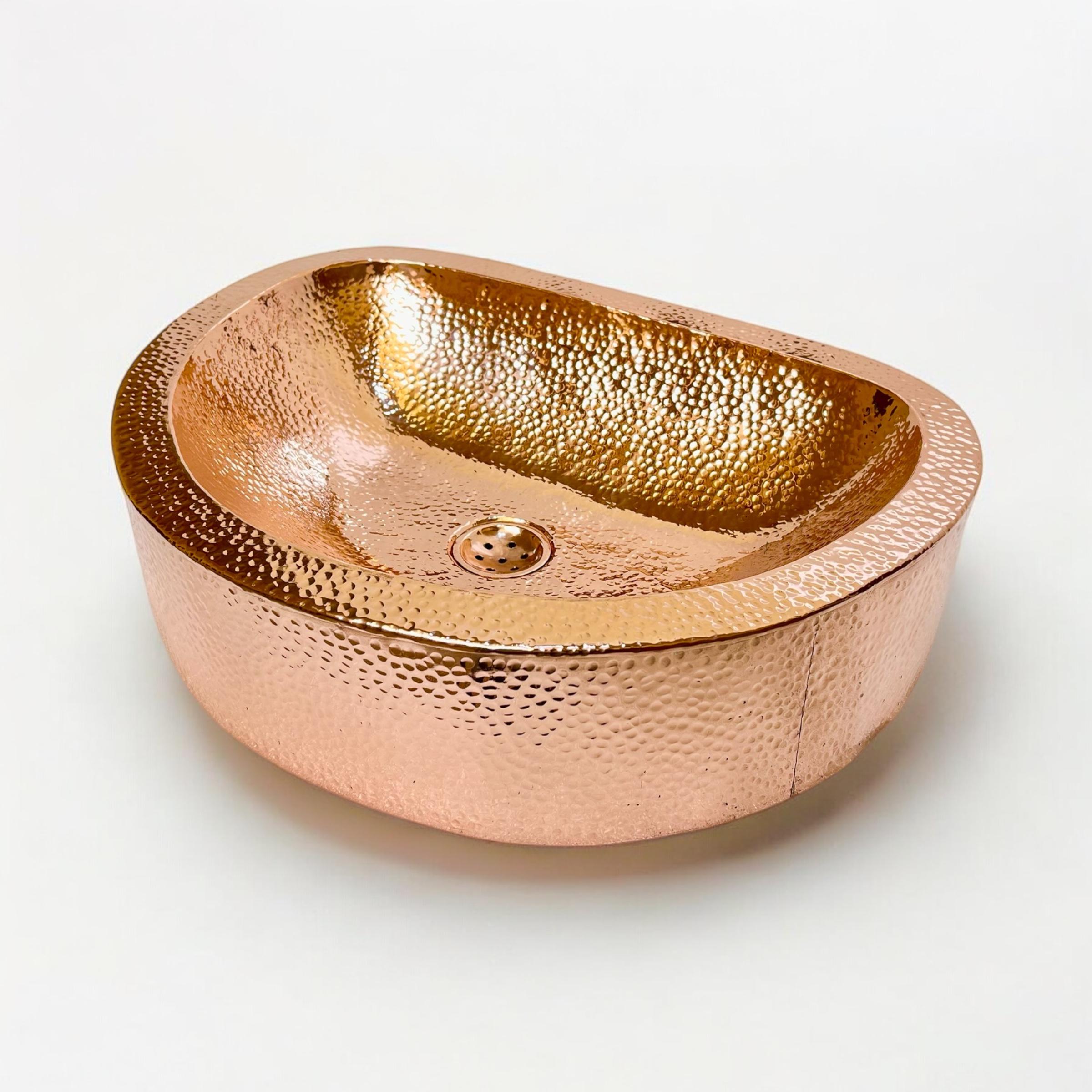 Handcrafted Hammered Copper Vessel Sink | Modern Farmhouse Bathroom Sink | Bathroom Vanity Bowl | Textured Copper Basin | Luxury Bath Decor