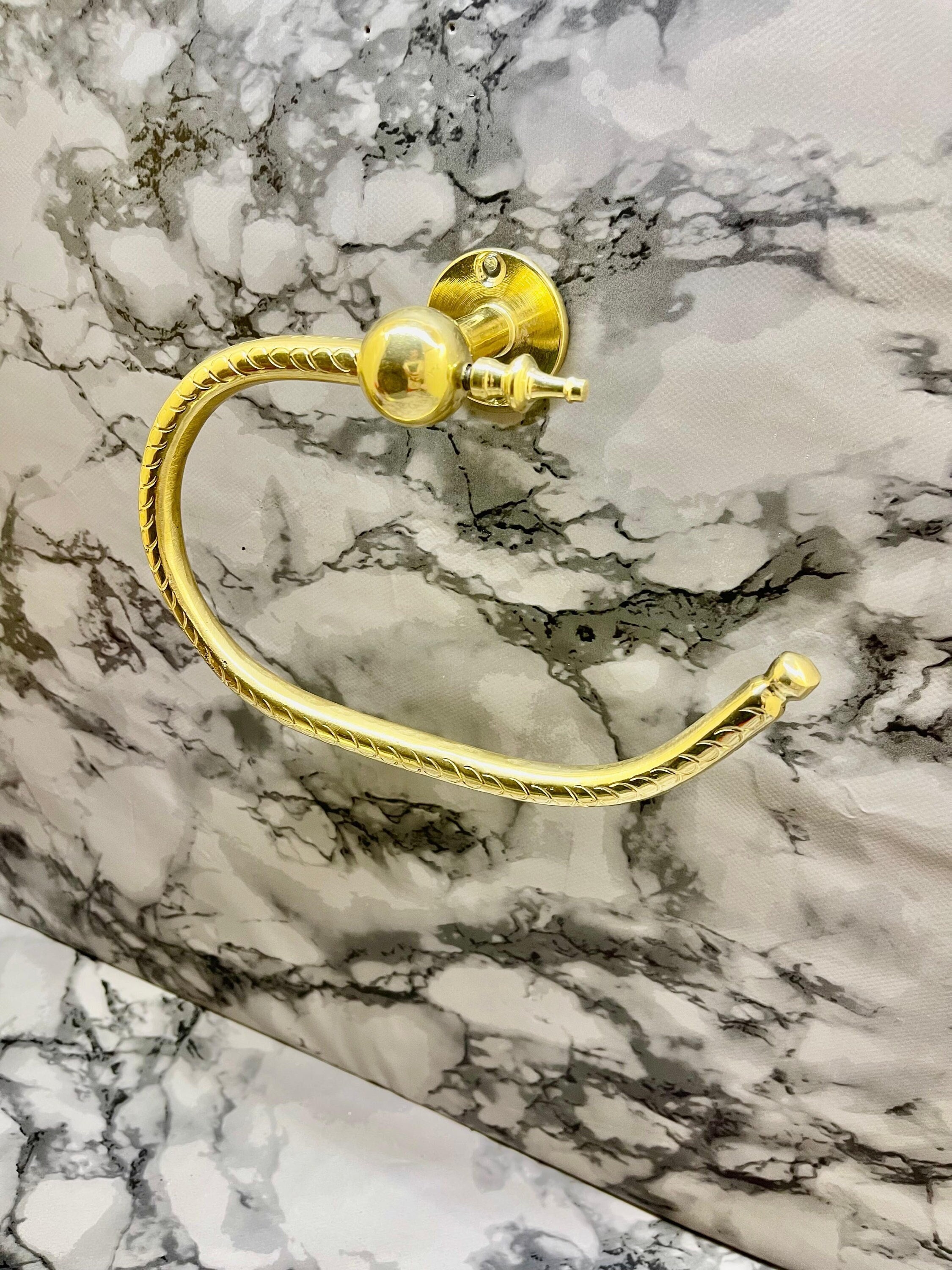 Solid Brass Toilet Paper Roll Holder, Handcrafted Wall Mounted Toilet Paper Holder, Brass Tissue Holder For Bathroom