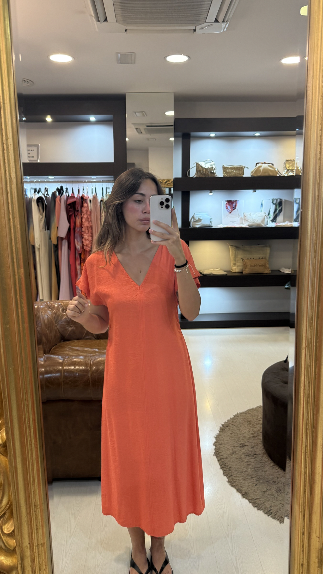 Vestido largo naranja