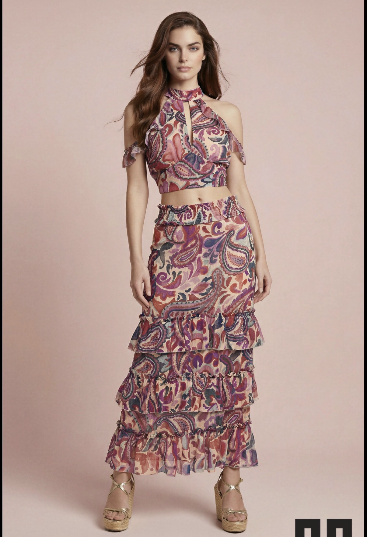 Conjunto estampado bohemio