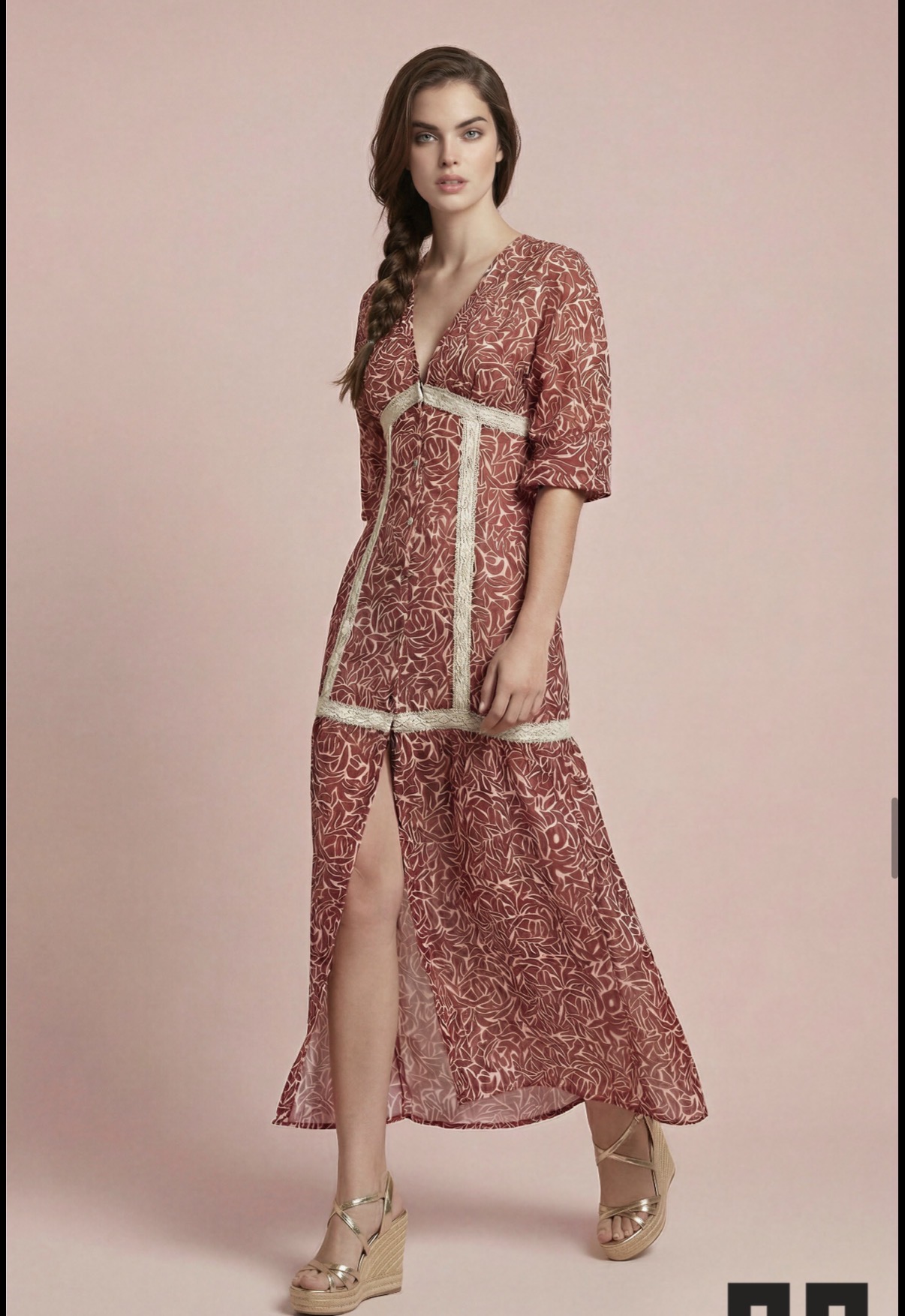 Vestido largo estampado