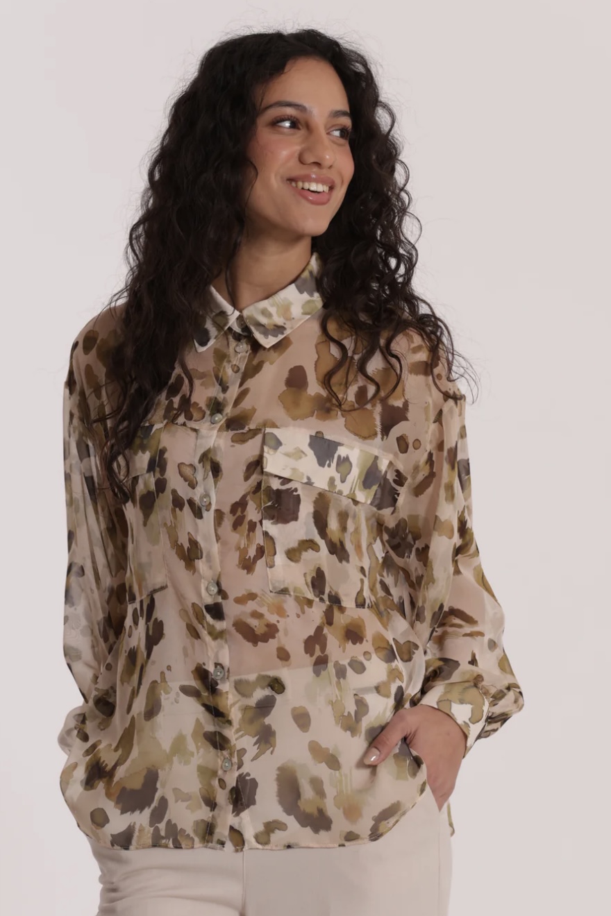 Camisa estampada de manga larga