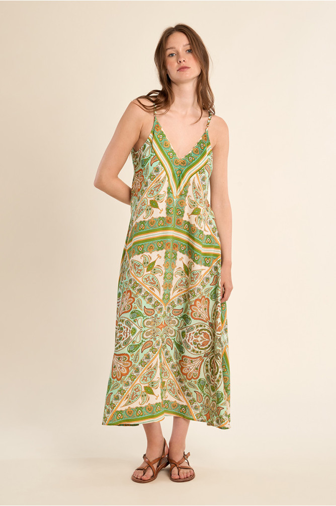 Vestido largo estampado