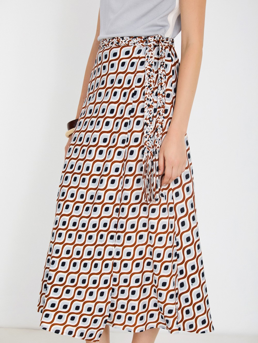 Falda midi estampada
