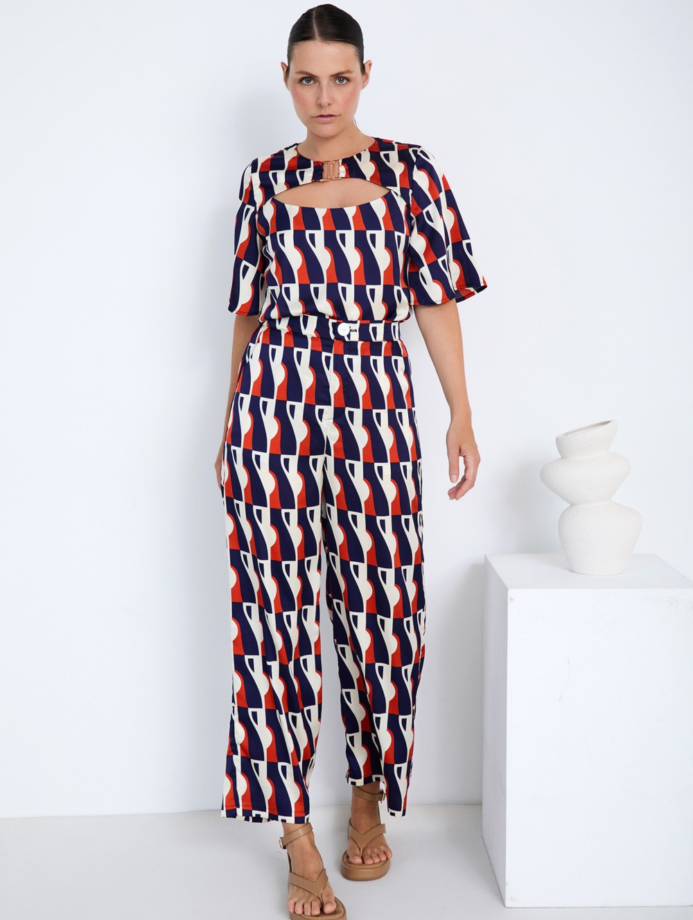 Conjunto estampado geométrico