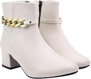 Women's white ankle boots
