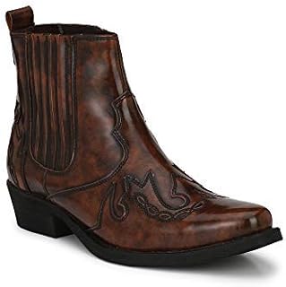 Brown western ankle boot