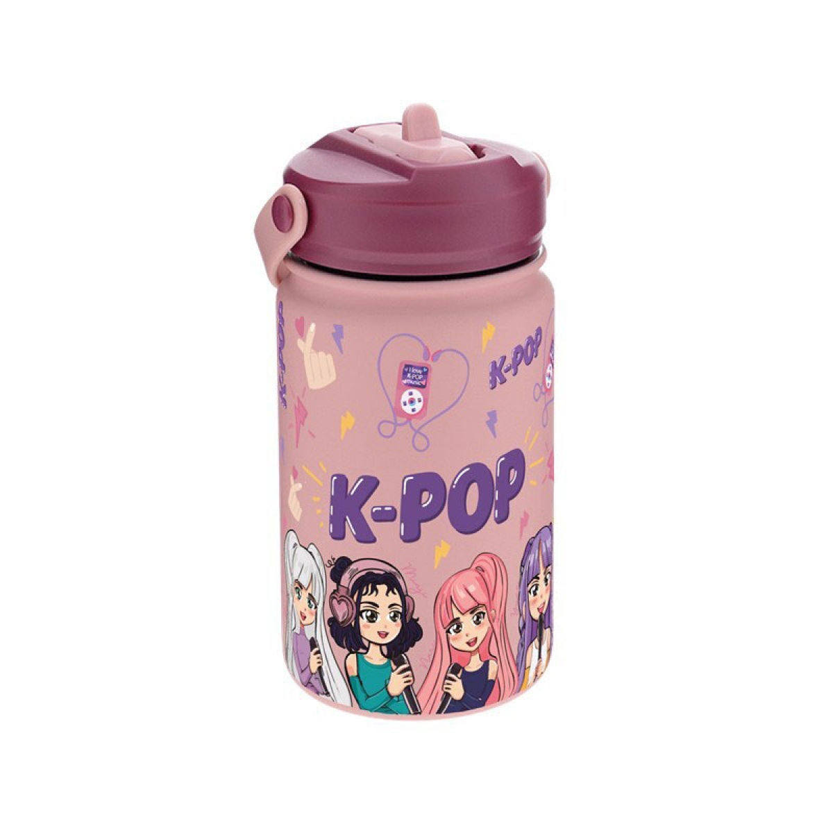Garrafa térmica com adaptador Lovely Story K-Pop Makeup 