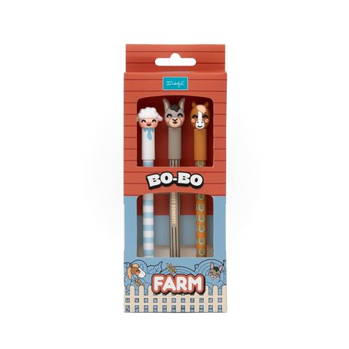 Caneta Apagável Mr Wonderful Bo-Bo Quinta: Ovelha, Burro e Cavalo - 3 Unidades