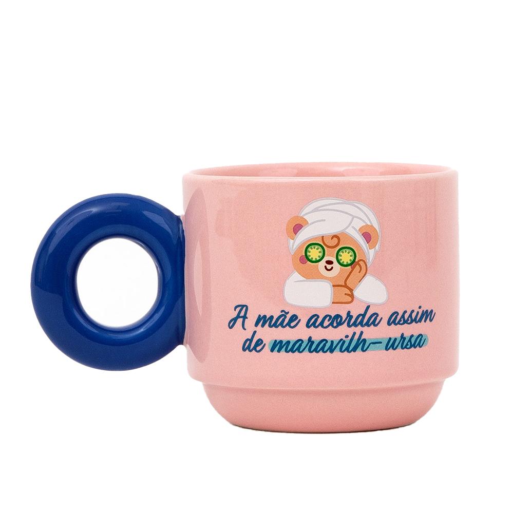 Caneca Empilhável - A mãe acorda assim maravilh-ursa