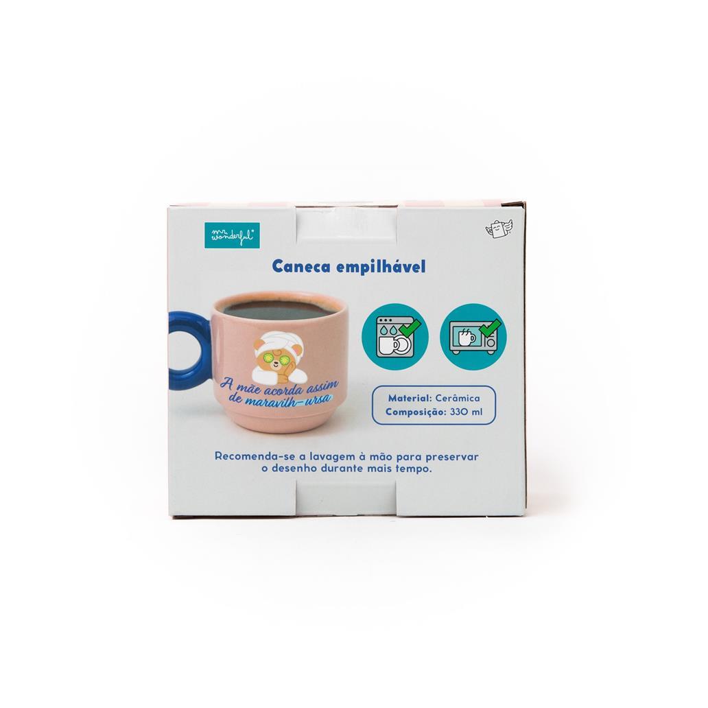 Caneca Empilhável - A mãe acorda assim maravilh-ursa