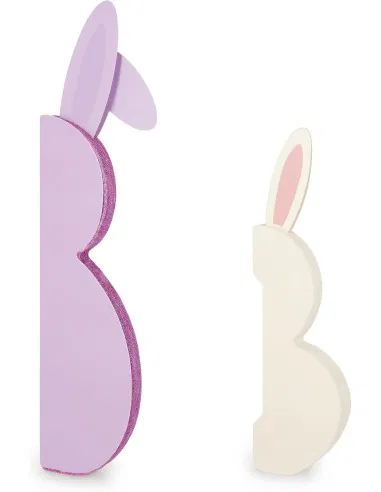 Conjunto de 2 coelhinhos de papel dobráveis ​​para a Páscoa