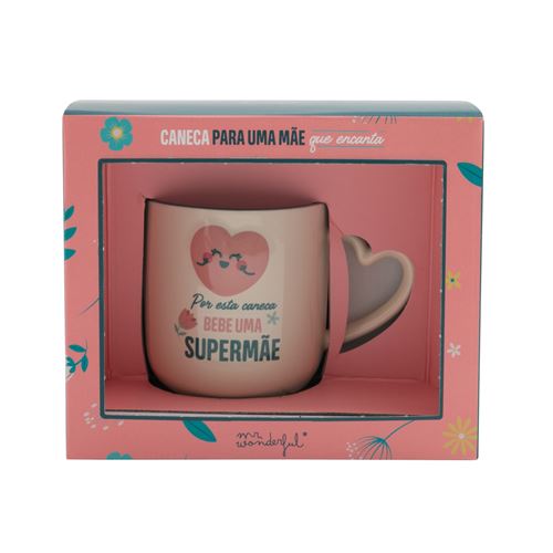 Caneca em Cerâmica Mr Wonderful - Por Esta Caneca Bebe Uma Supermãe