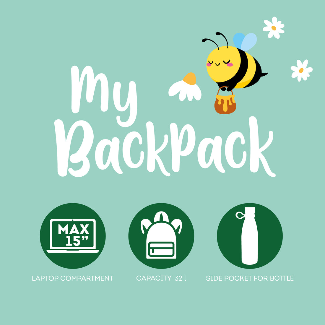 Mochila Legami - Bee Green