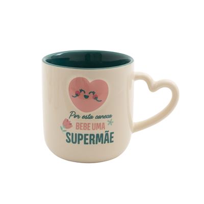 Caneca em Cerâmica Mr Wonderful - Por Esta Caneca Bebe Uma Supermãe