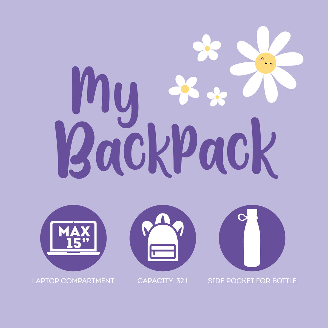 Mochila Legami - Daisy Lilac Legami 