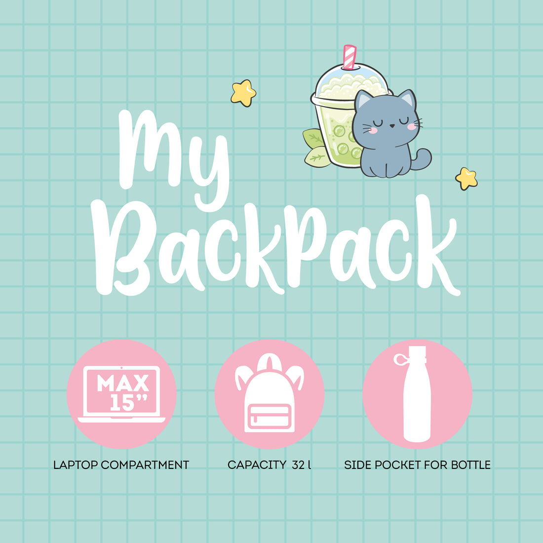 Mochila Legami - Bubble Tea Kitty Legami 