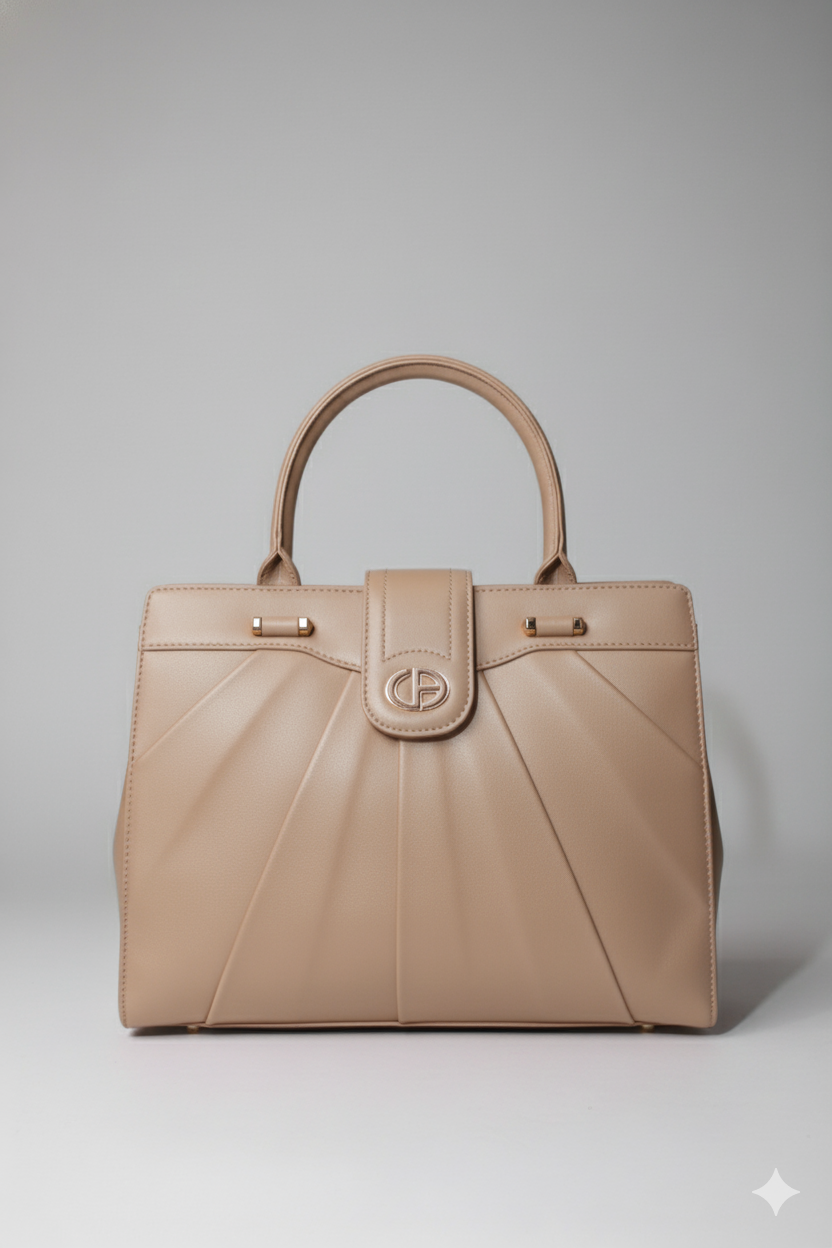 Sac à main en cuir beige