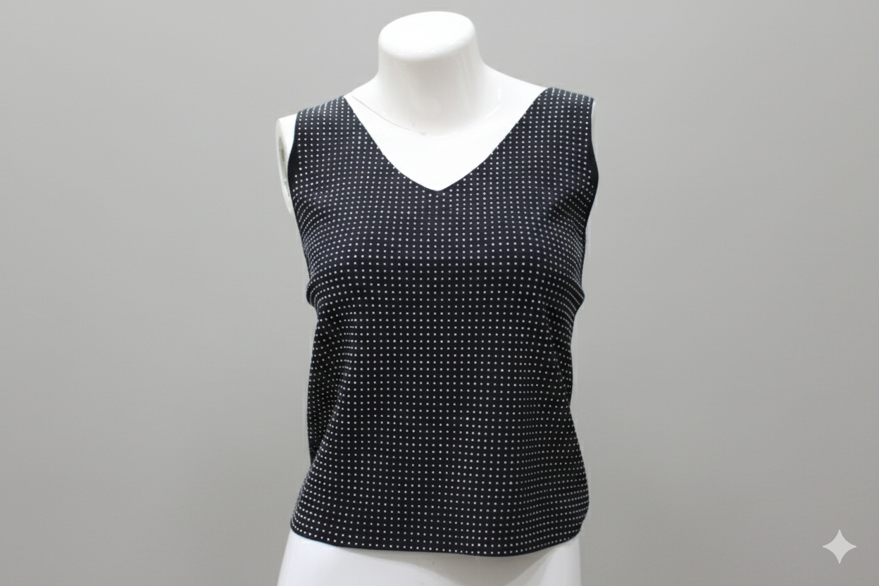 Débardeur à pois noir