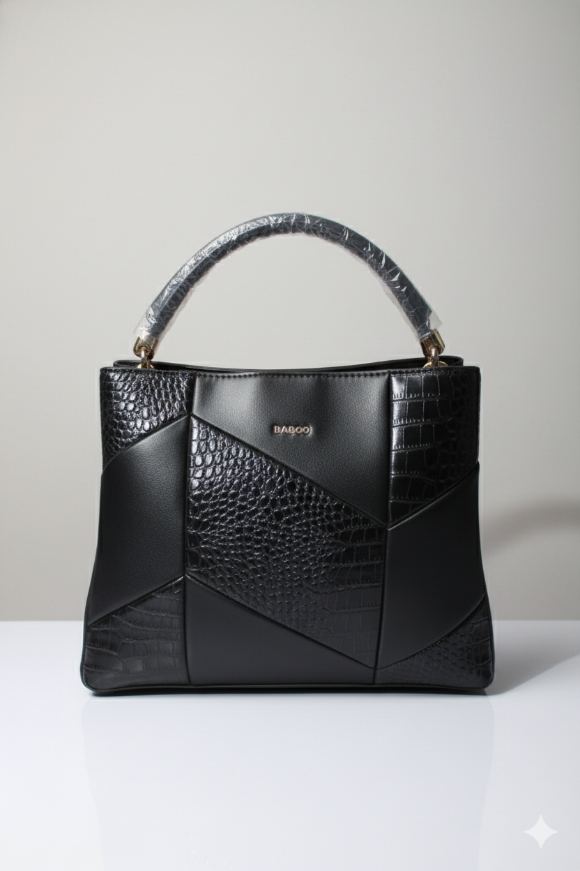 Sac à main en cuir noir